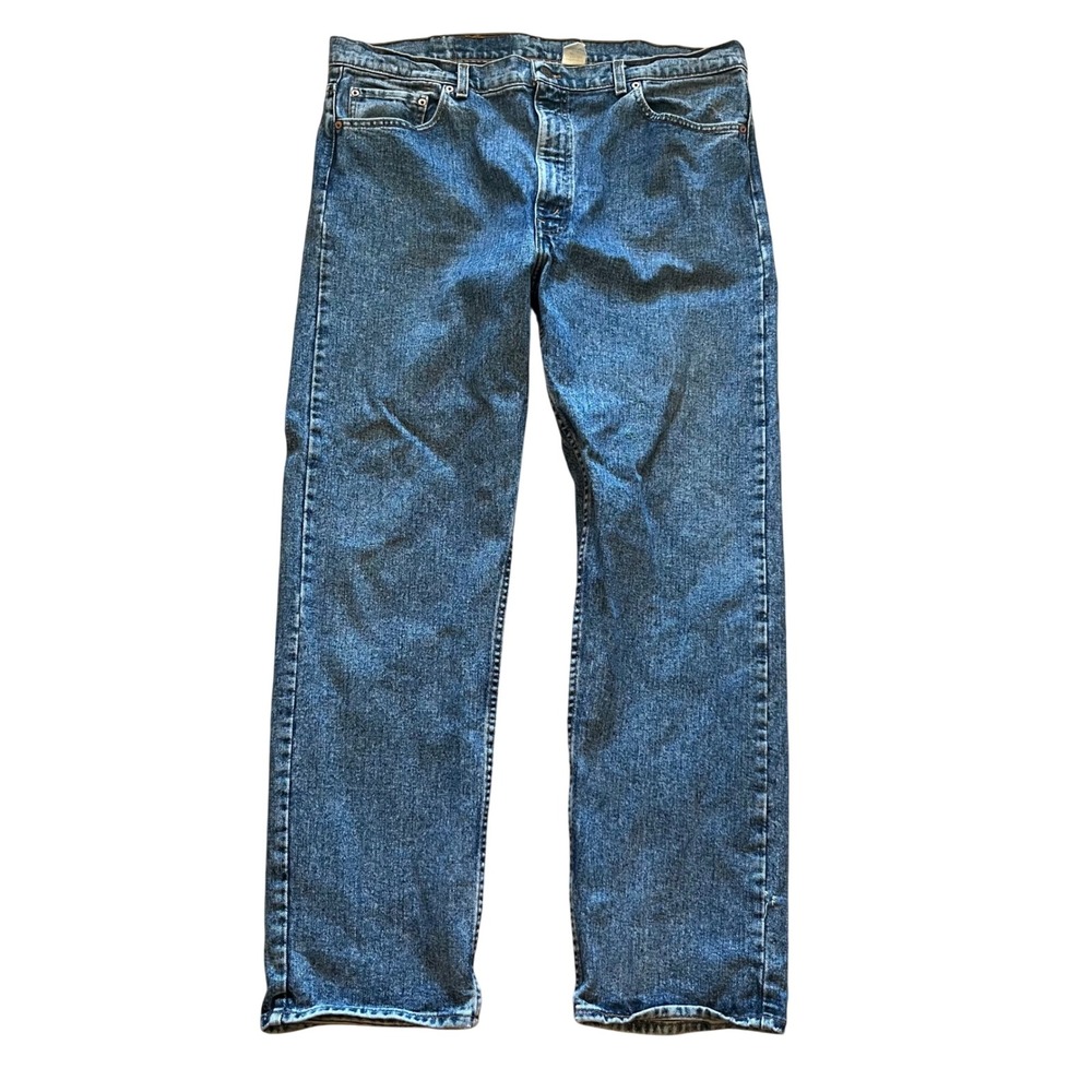 Vintage Levis 505 Regular Fit Jeans Mens 42x32 Medium Wash Blue Denim 90s USA
